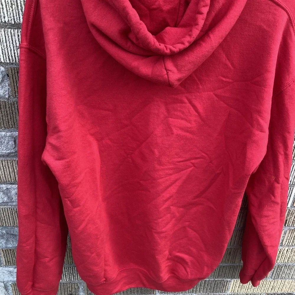 The North Face Men's Small Red THRASHED‎ Hoodie Pullover Paint Splatter Etc